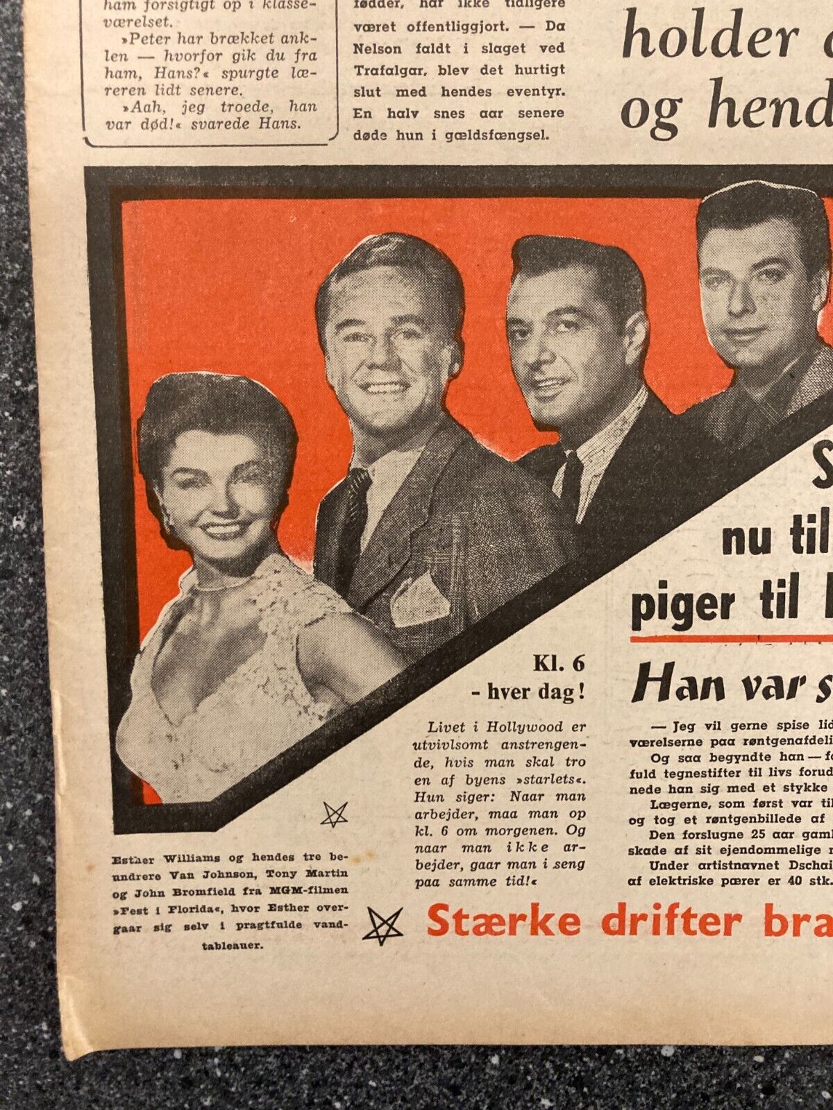 Irene Hilda Esther Williams Van Johnson Danish Magazine 1954 "Verden Rundt"