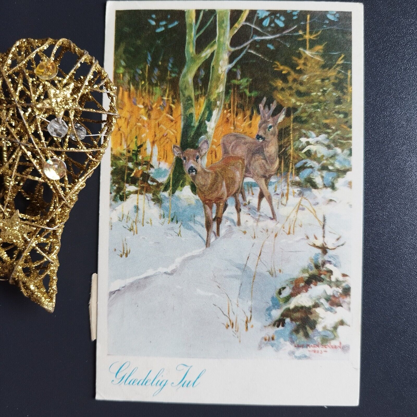 Vintage and collectible Danish Christmas card Posted  1963  ( no X97 )