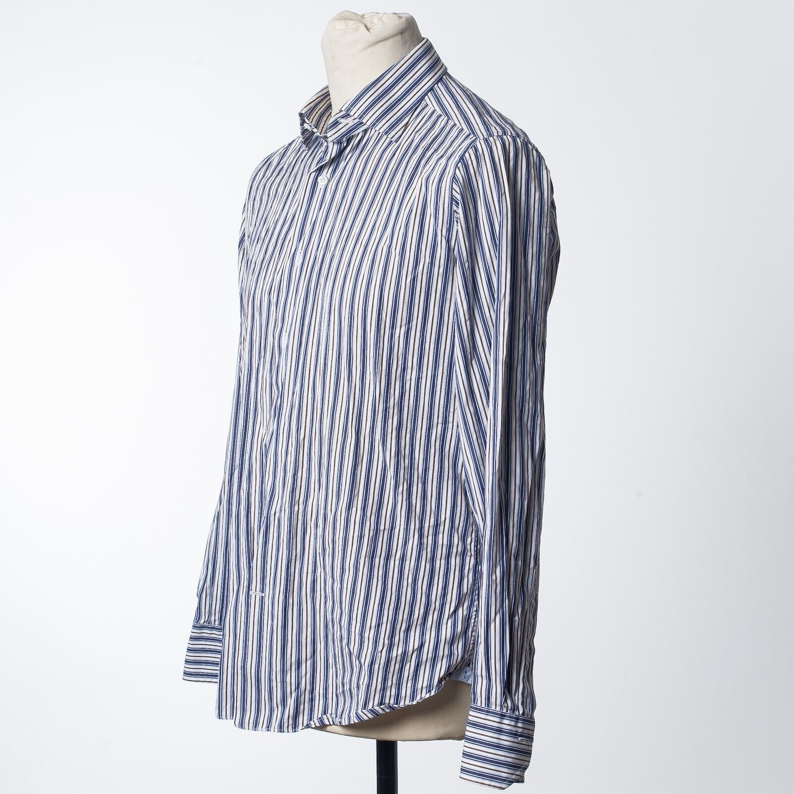 MASTAI FERRETTI Blue Striped Dress Shirt Italy Made 40/1575