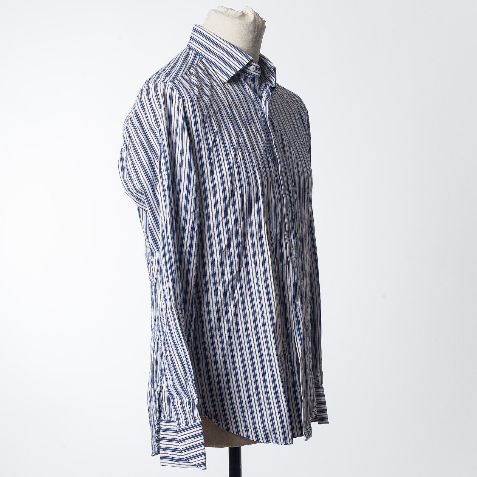 MASTAI FERRETTI Blue Striped Dress Shirt Italy Made 40/1575