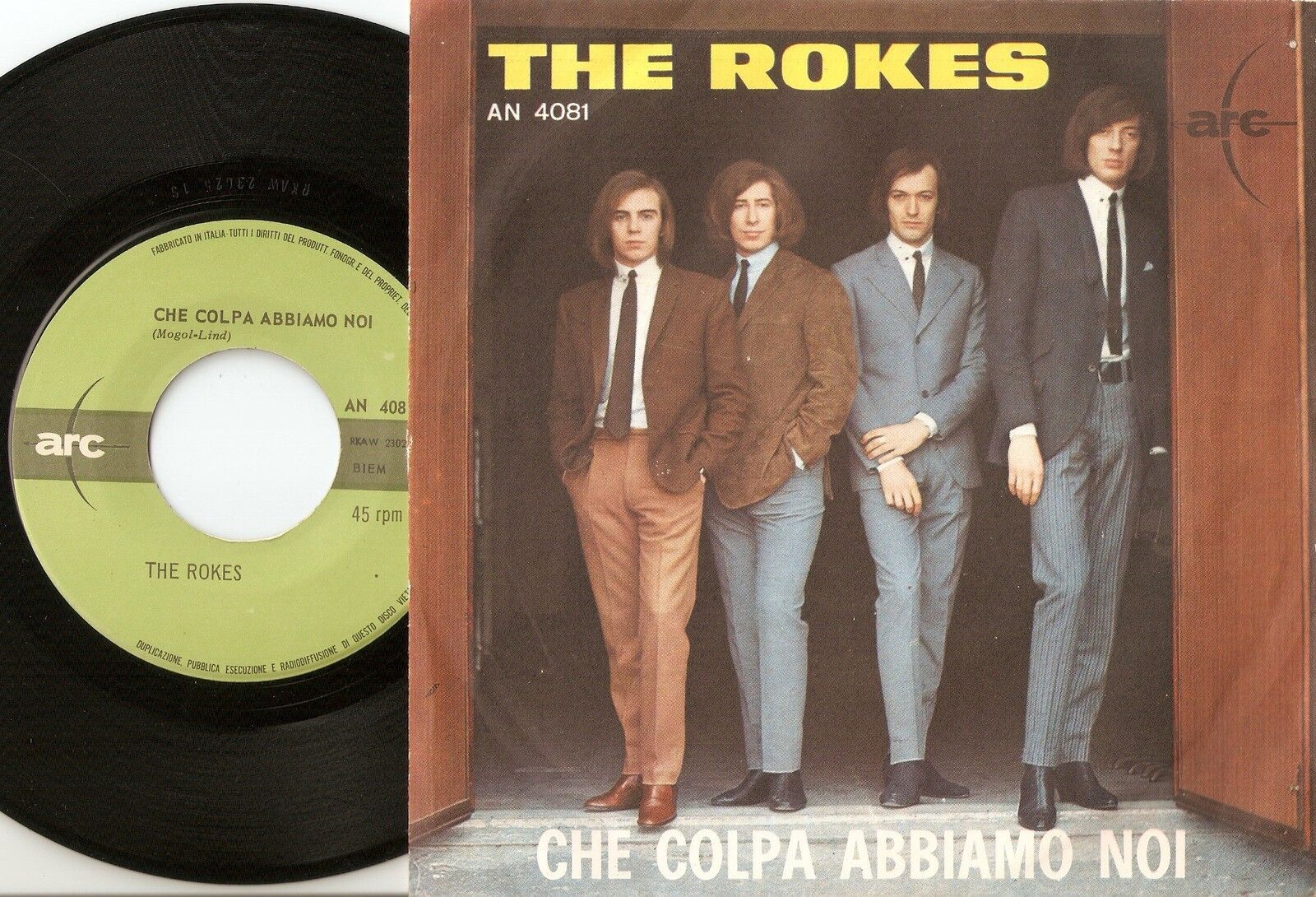 THE ROKES CHE COLPA  PIANGI CON ME/LIVE FOR TODAY ITALY 45+PS `66 MOD FREAKBEAT