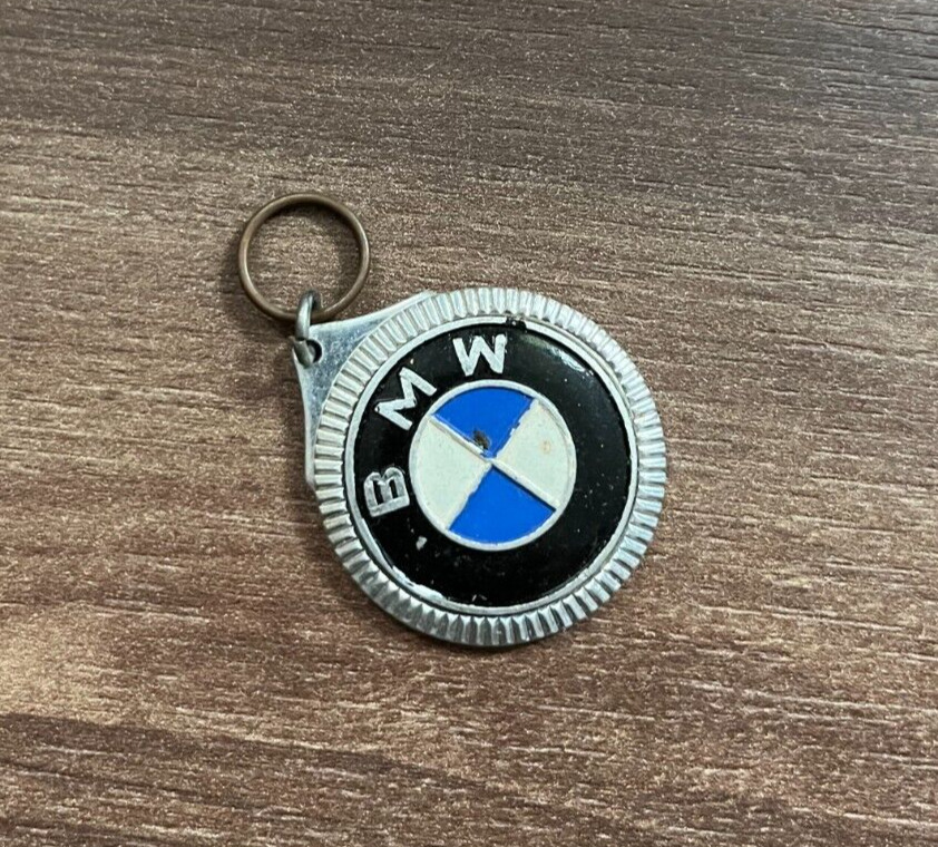 Vintage BMW Car Keychain Danish Dealership Memorabilia 1980s - Retro Design