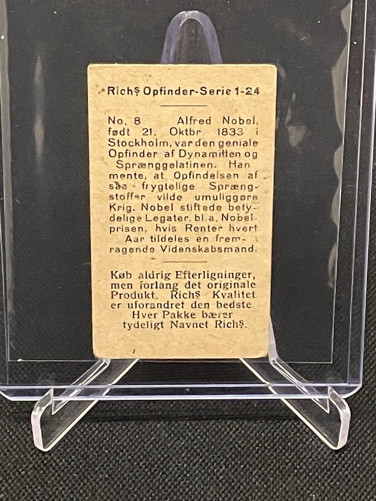 1927 Rich’s Collectors Vintage Inventor Series Alfred Nobel #8