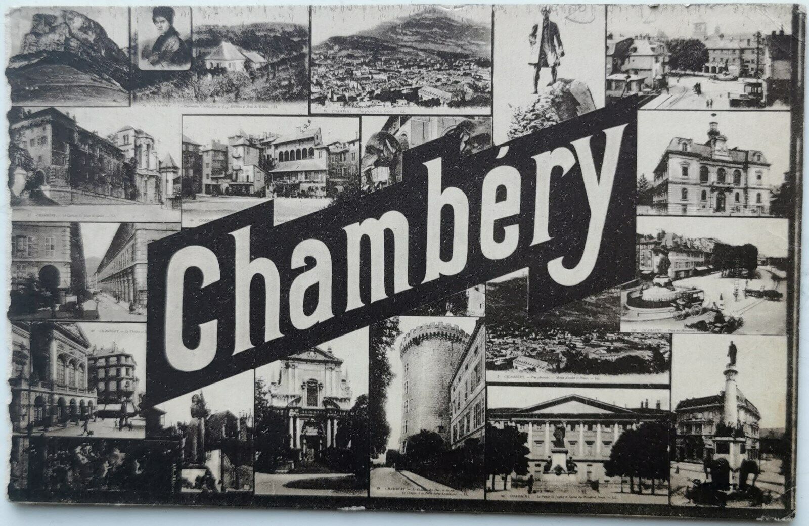 Vintage postcard from Chambery in France Mailed to Denmark in 1920