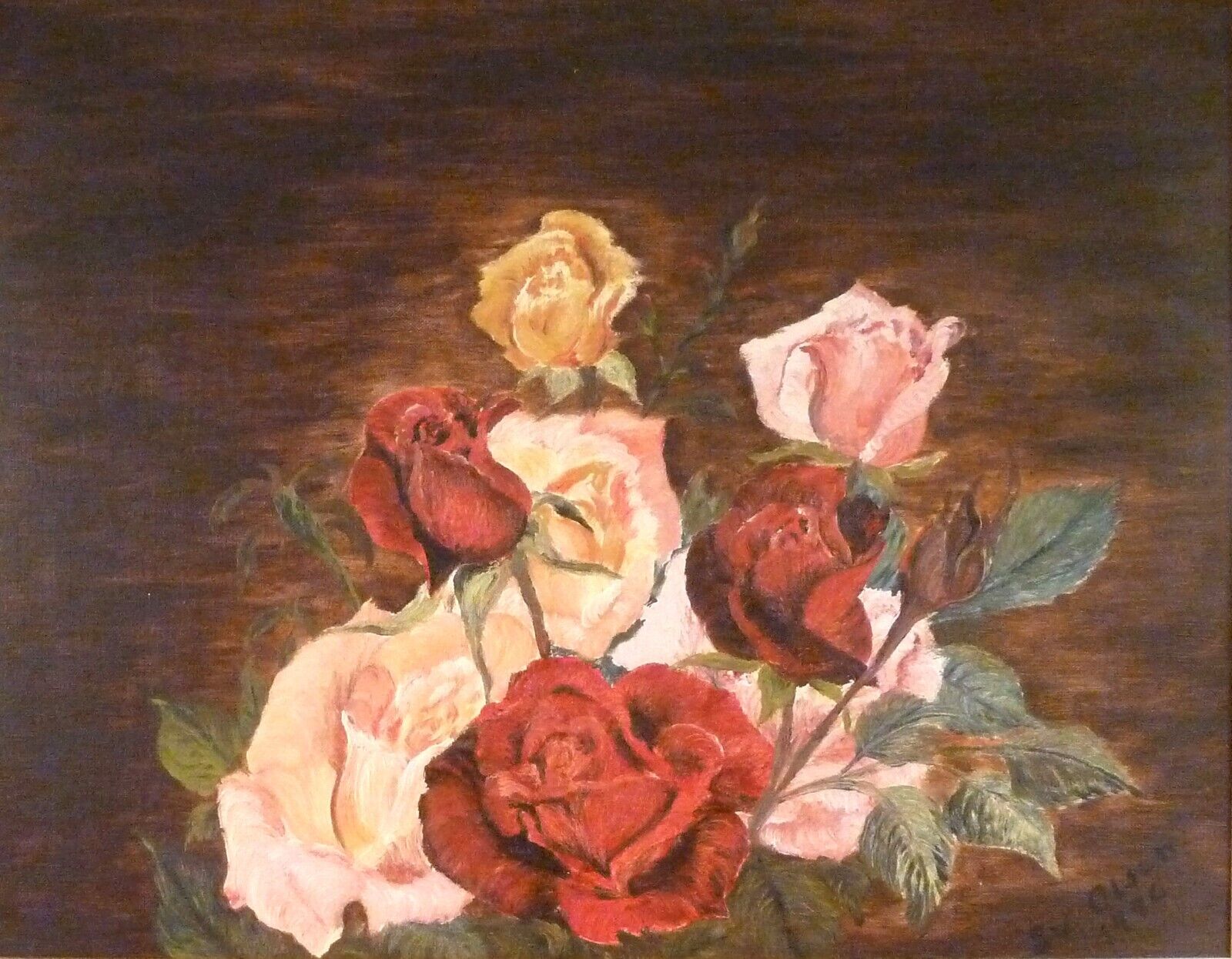 SVEND OLSEN! STILL LIFE COMPOSITION WITH ROSES