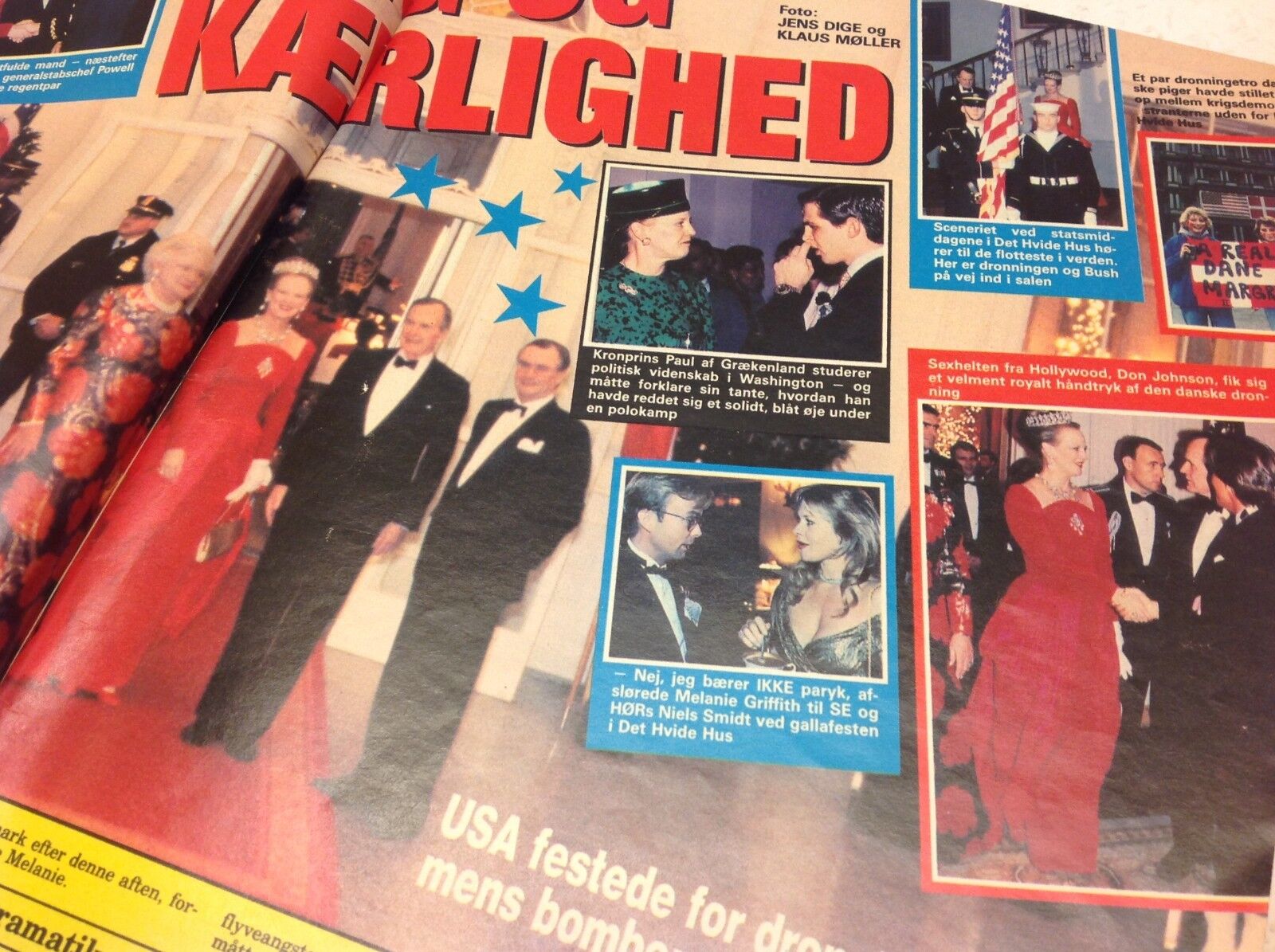 Queen Margrethe II Denmark George Bush Visit Danish Magazine 1991 "Se og Hoer"