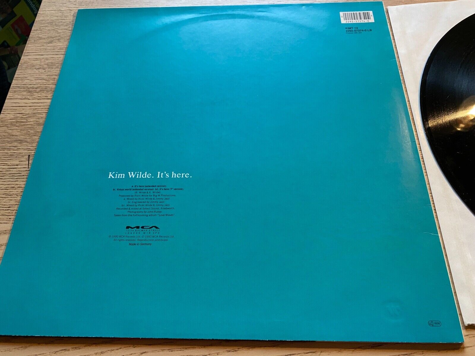 KIM WILDE "IT´S HERE" MCA RECORDS 1990 3 TRACKS  GERMAN 1 PRESS 12" MAXI 45 RPM