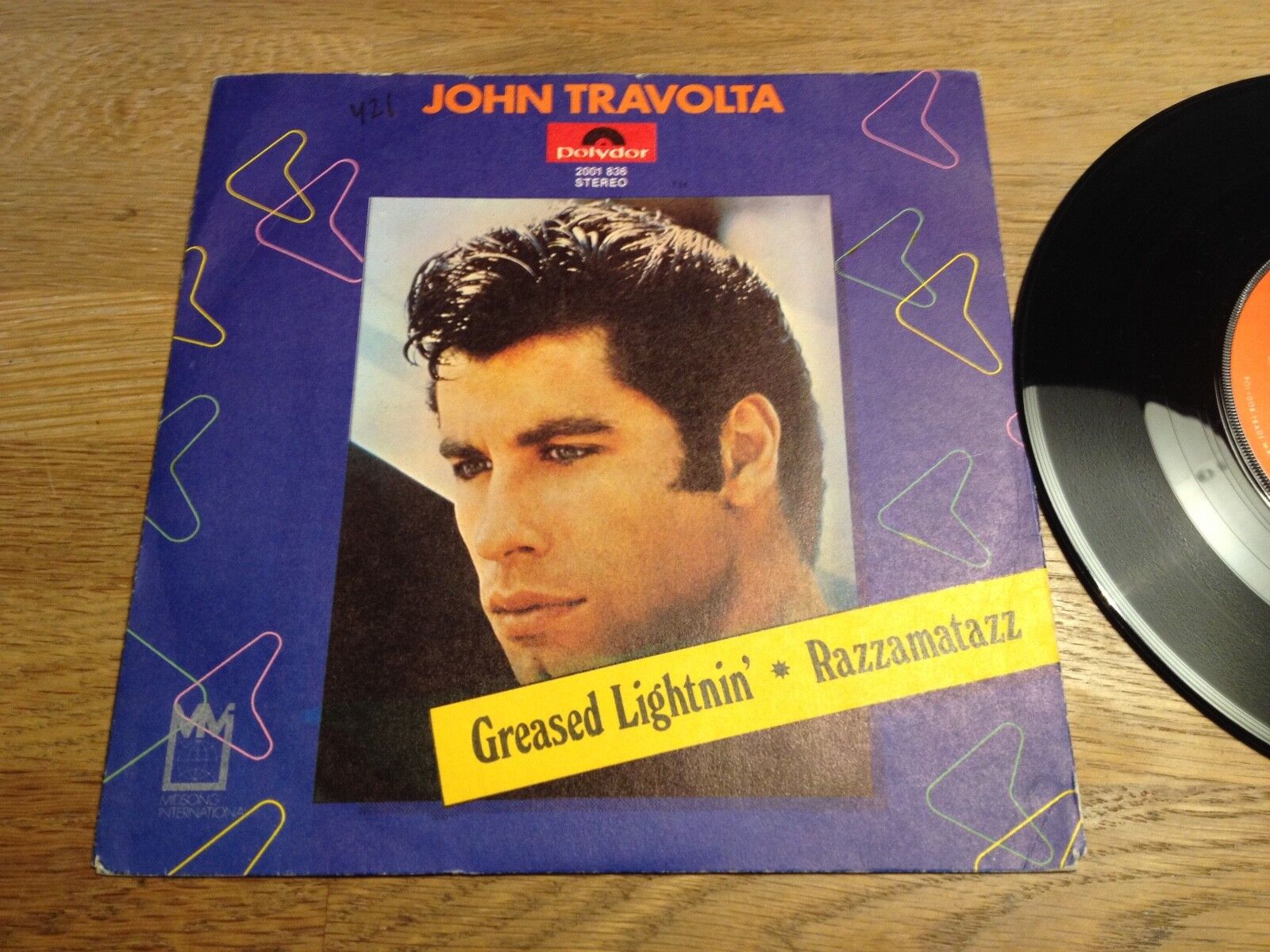 JOHN TRAVOLTA "GREASED LIGHTNING / RAZZAMATAZZ"  1978 POLYDOR RECORDS NCB NORWAY