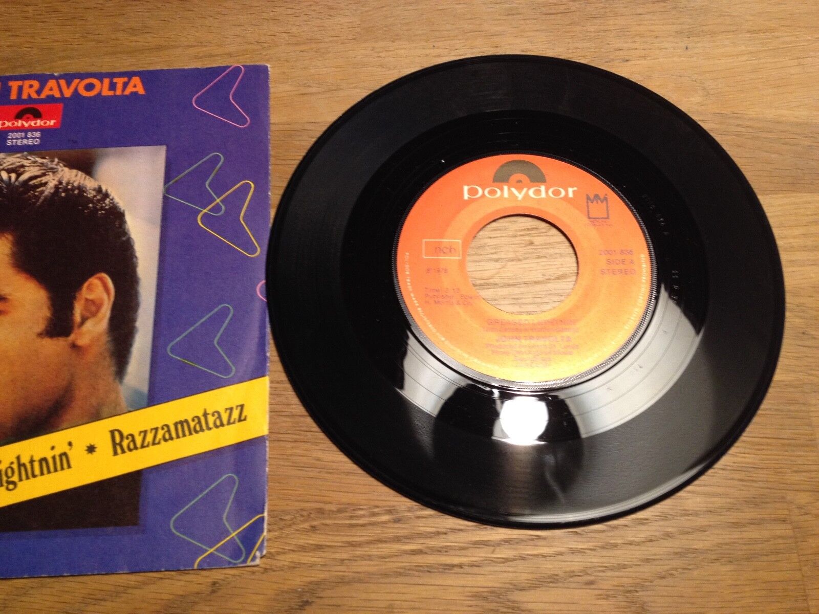 JOHN TRAVOLTA "GREASED LIGHTNING / RAZZAMATAZZ"  1978 POLYDOR RECORDS NCB NORWAY