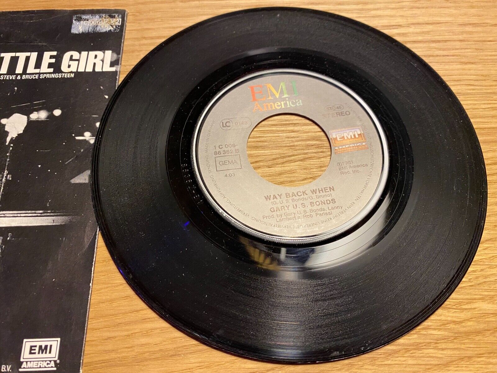 GARY US BONDS / BRUCE SPRINGSTEEN "THIS LITTLE GIRL/WAY BACK WHEN" 1981 SINGLE