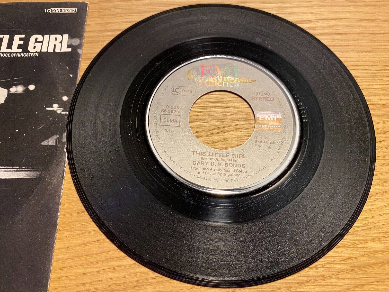 GARY US BONDS / BRUCE SPRINGSTEEN "THIS LITTLE GIRL/WAY BACK WHEN" 1981 SINGLE