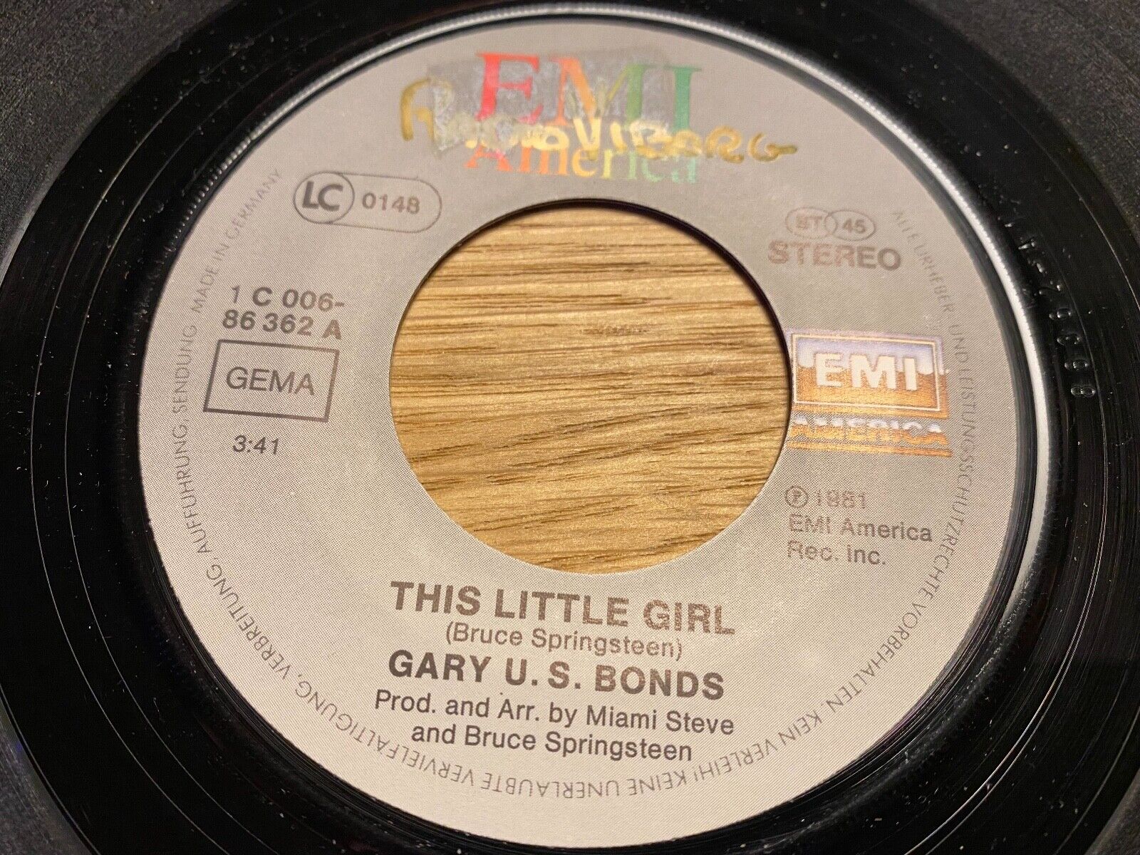 GARY US BONDS / BRUCE SPRINGSTEEN "THIS LITTLE GIRL/WAY BACK WHEN" 1981 SINGLE