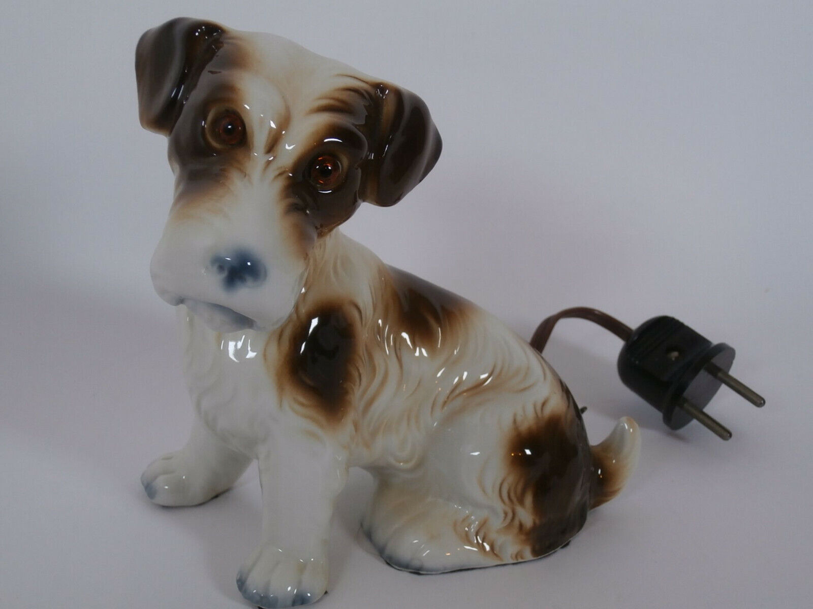 ~Vintage German Dog Perfume Lamp Night light glass eyes Schnauzer CCBerlin works