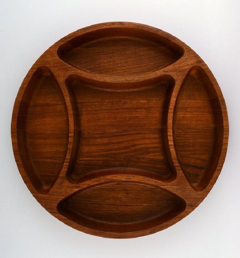 Jens Quistgaard DANISH DESIGN large cabaret dish Staved teak