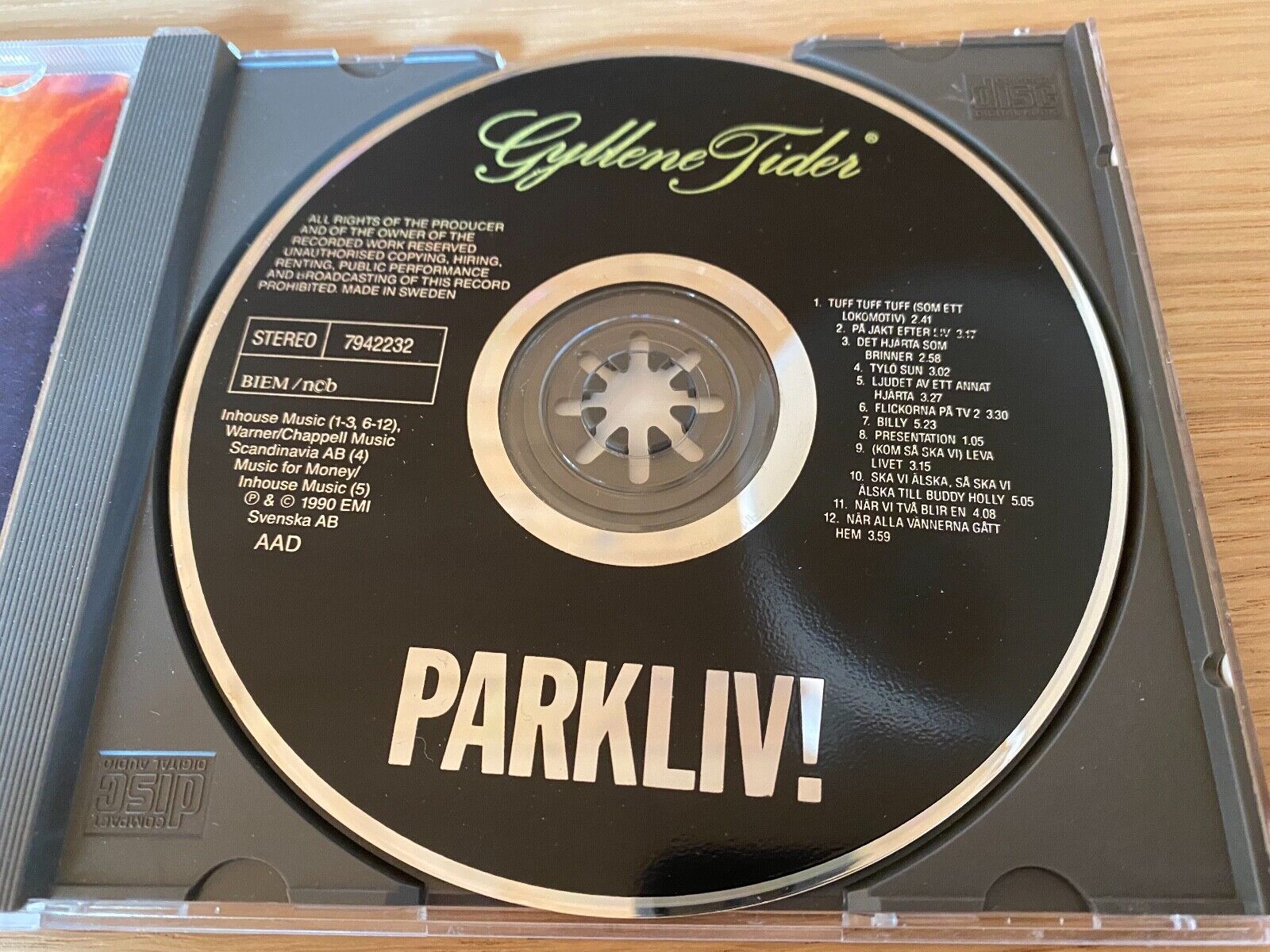 GYLLENE TIDER PE GESSLE "PARKLIV!" 1 EDITION 12 TRACK 1990 CD ALBUM EMI SWEDEN*