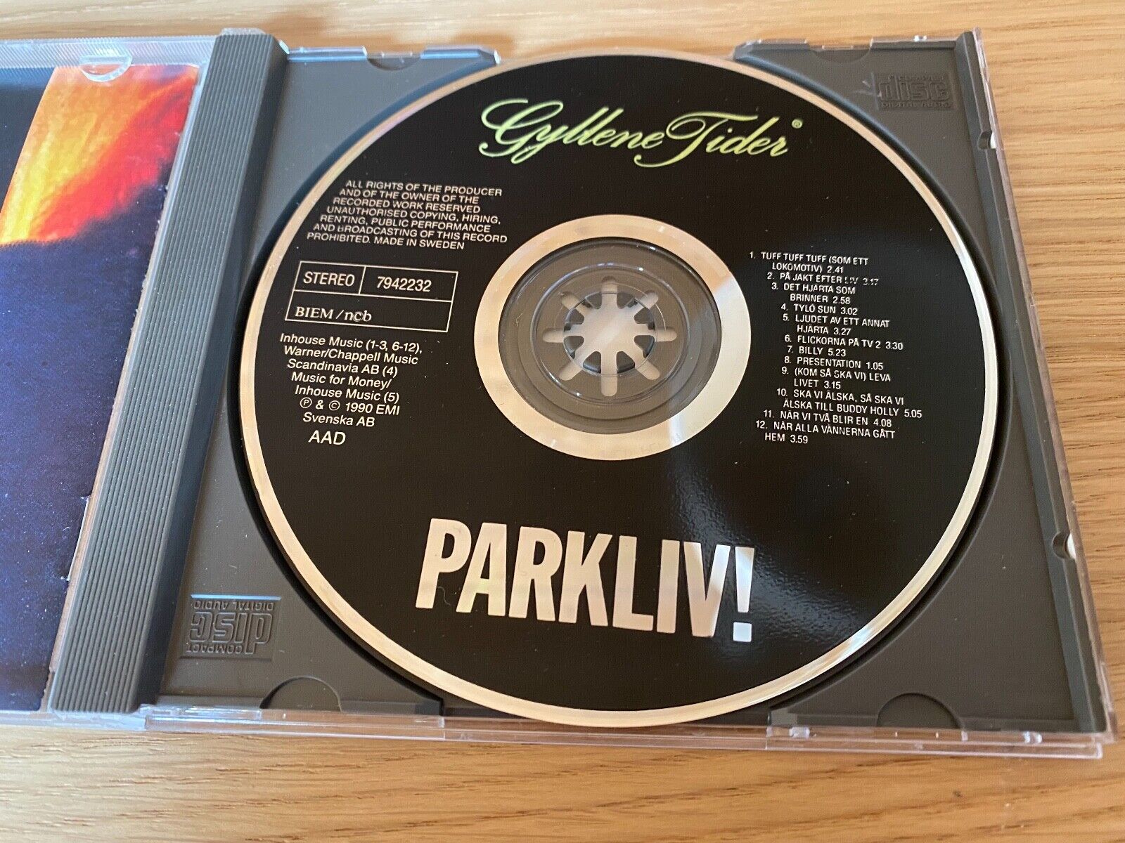 GYLLENE TIDER PE GESSLE "PARKLIV!" 1 EDITION 12 TRACK 1990 CD ALBUM EMI SWEDEN*