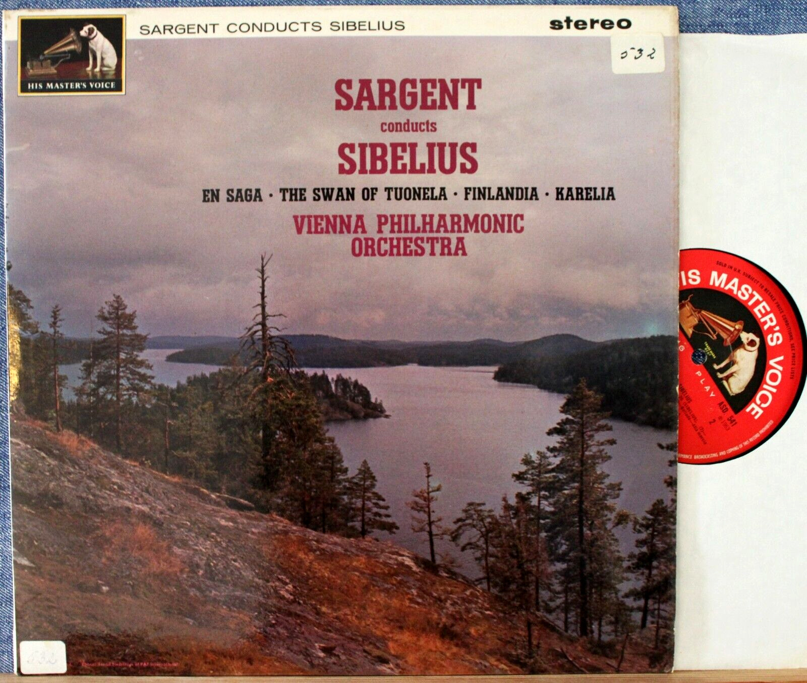 Sargent Sibelius (En Saga; Karelia; Finlandia; Tuonela) HMV ASD 541 s/c NM