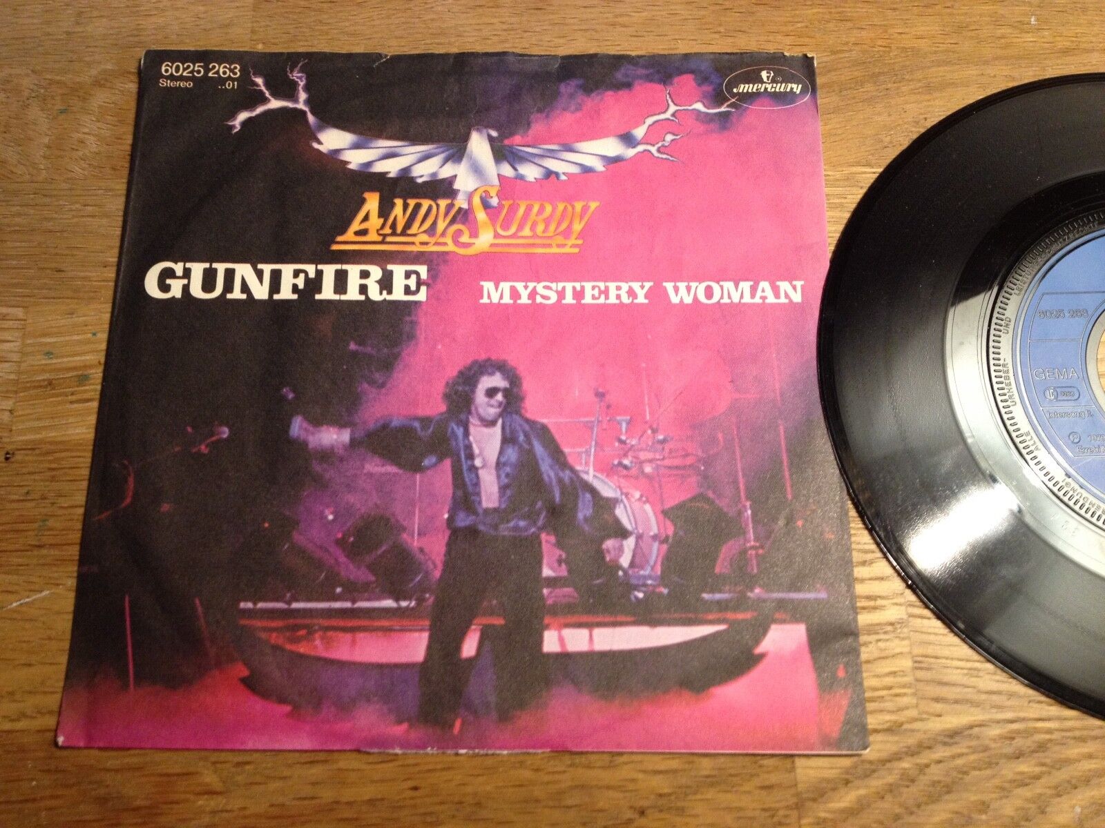 ANDY SURDY "GUNFIRE/MYSTERY WOMAN" MERCURY RECORD 1979 WEST GERMANY OUT OF PRINT