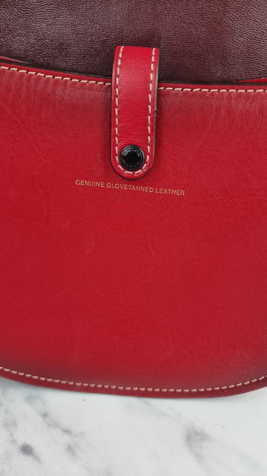 Coach 1941 Saddle 17 With Western Rivets in Red Leather - Coach 56564