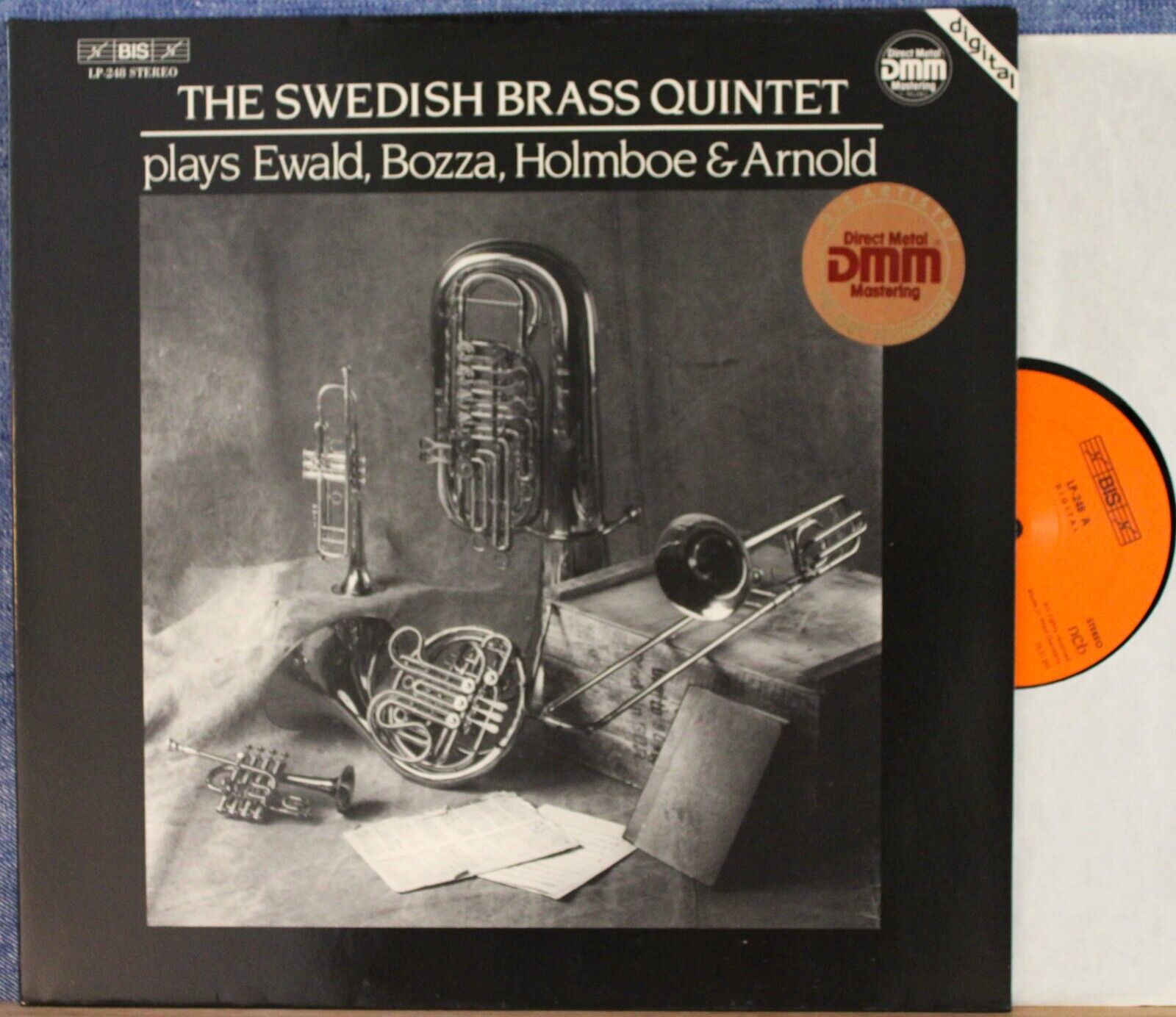 Swedish Brass Quintet Ewald Bozza Holmboe Arnold BIS LP-248 dig NM