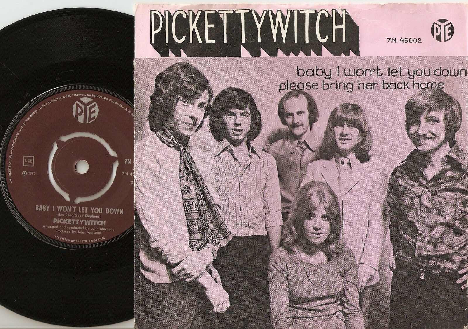 PICKETTYWITCH BABY I WON`T LET YOU DOWN NORWAY DANISH 45+PS 1970 POLLY BROWNE