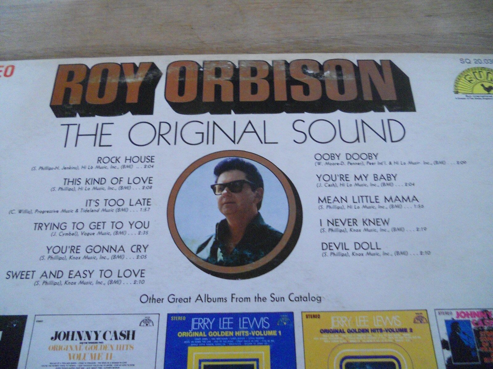 ROY ORBISON THE ORIGINAL SOUND USED RARE SUN RECORDS USED DUTCH LP RARE OOP SEE*