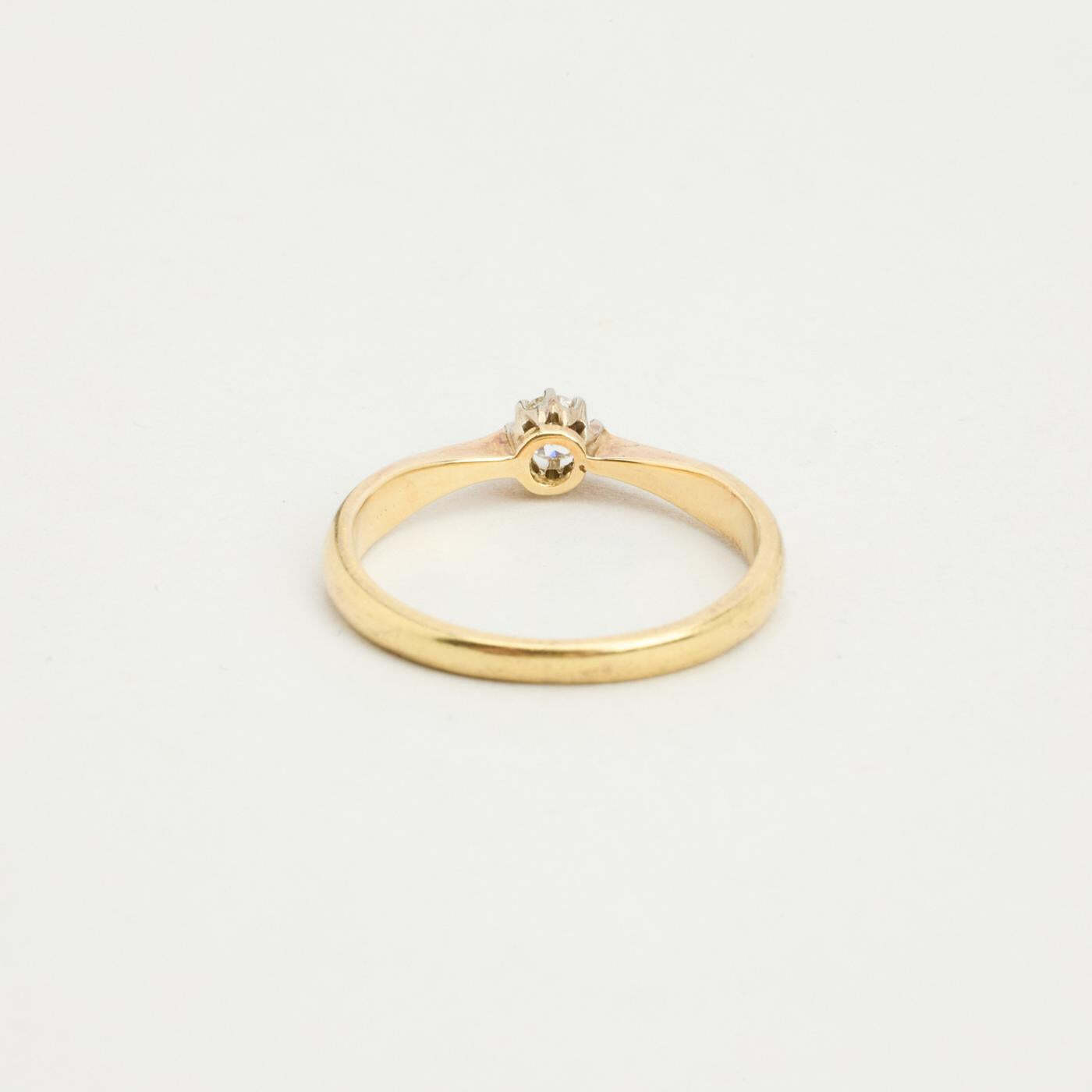 Ring with diamond (008 ct) in 14K Gold size 5 | Vintage Solid Gold