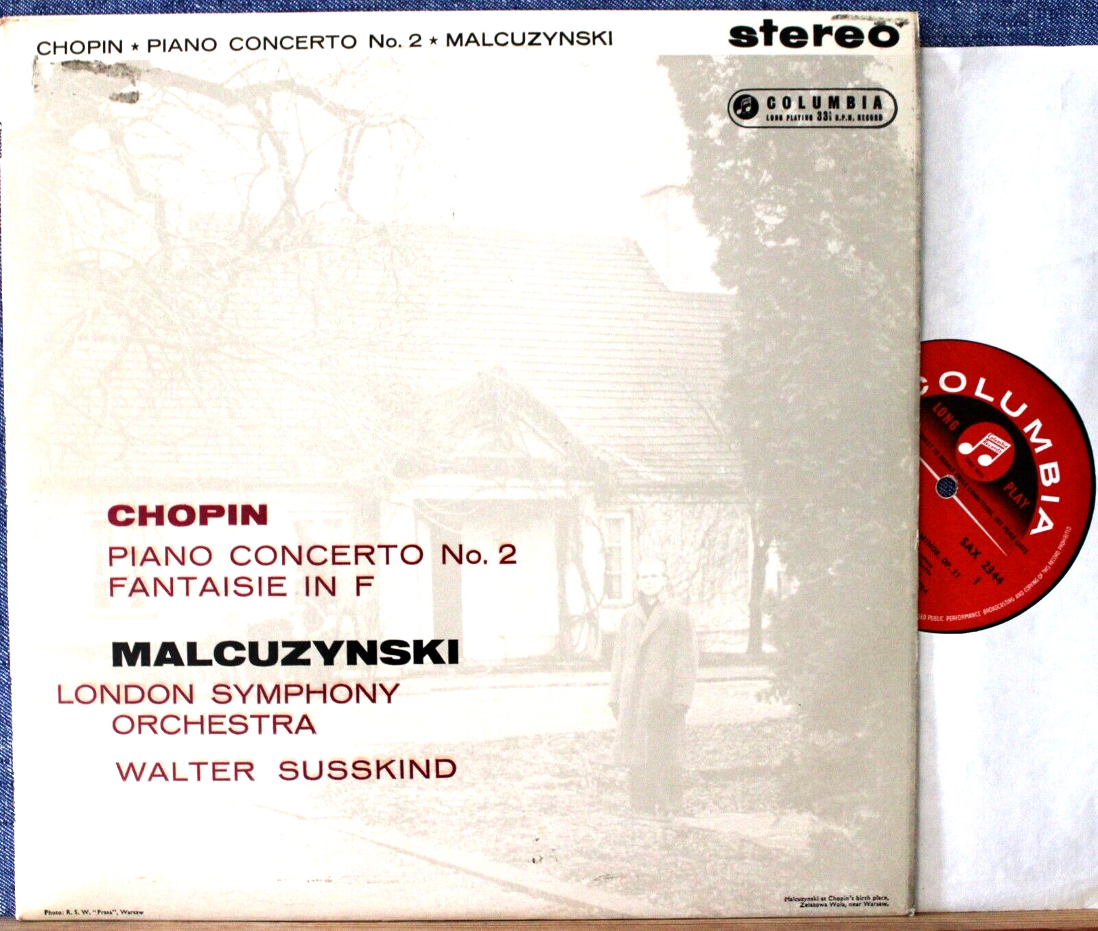 Malcuzynski; Susskind Chopin (Piano concerto 2; Fantasia) Col SAX 2344 s/c NM