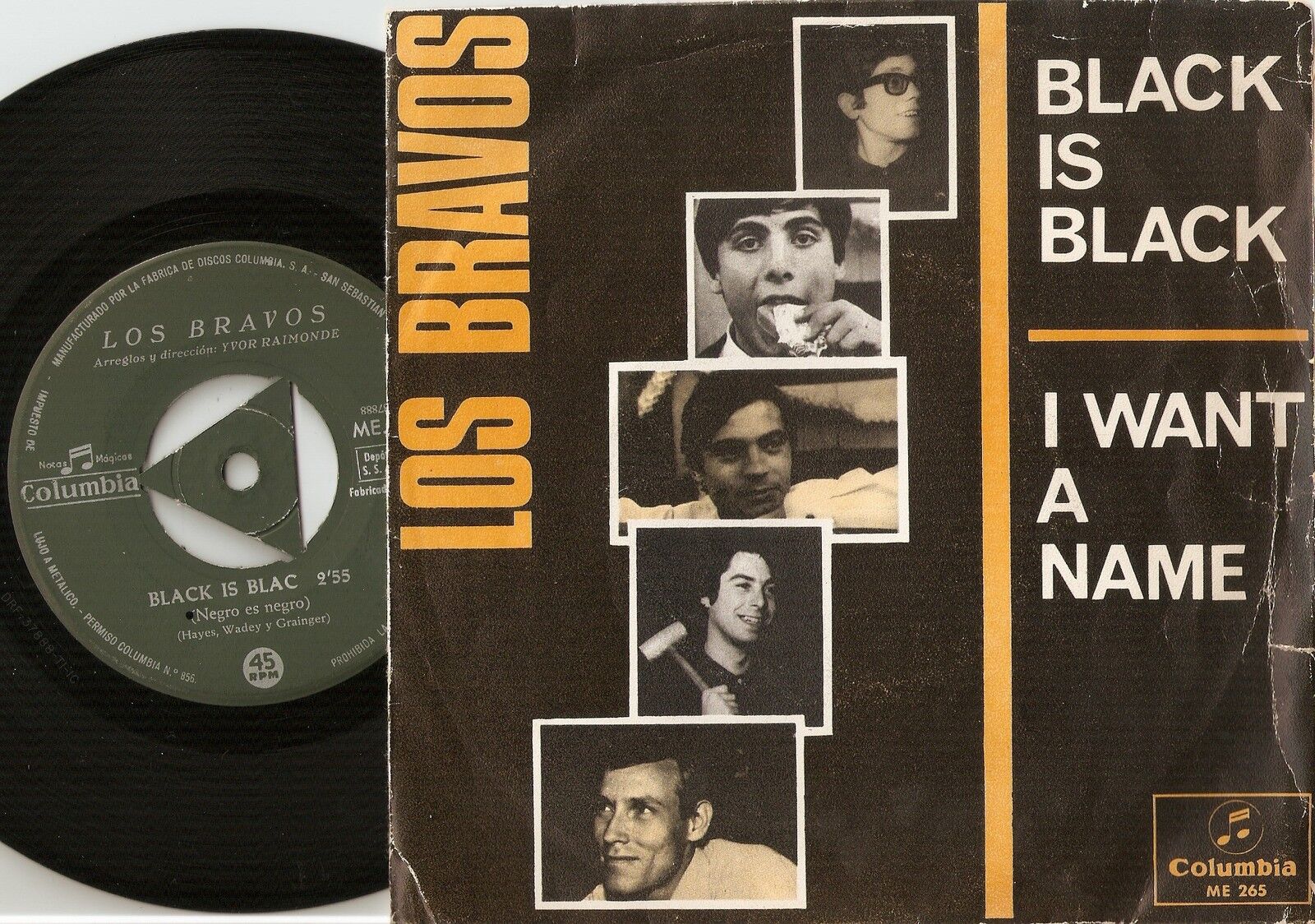 LOS BRAVOS BLACK IS BLACK I WANT A NAME SPANISH PS+45 1966 MOD FREAKBEAT PSYCH