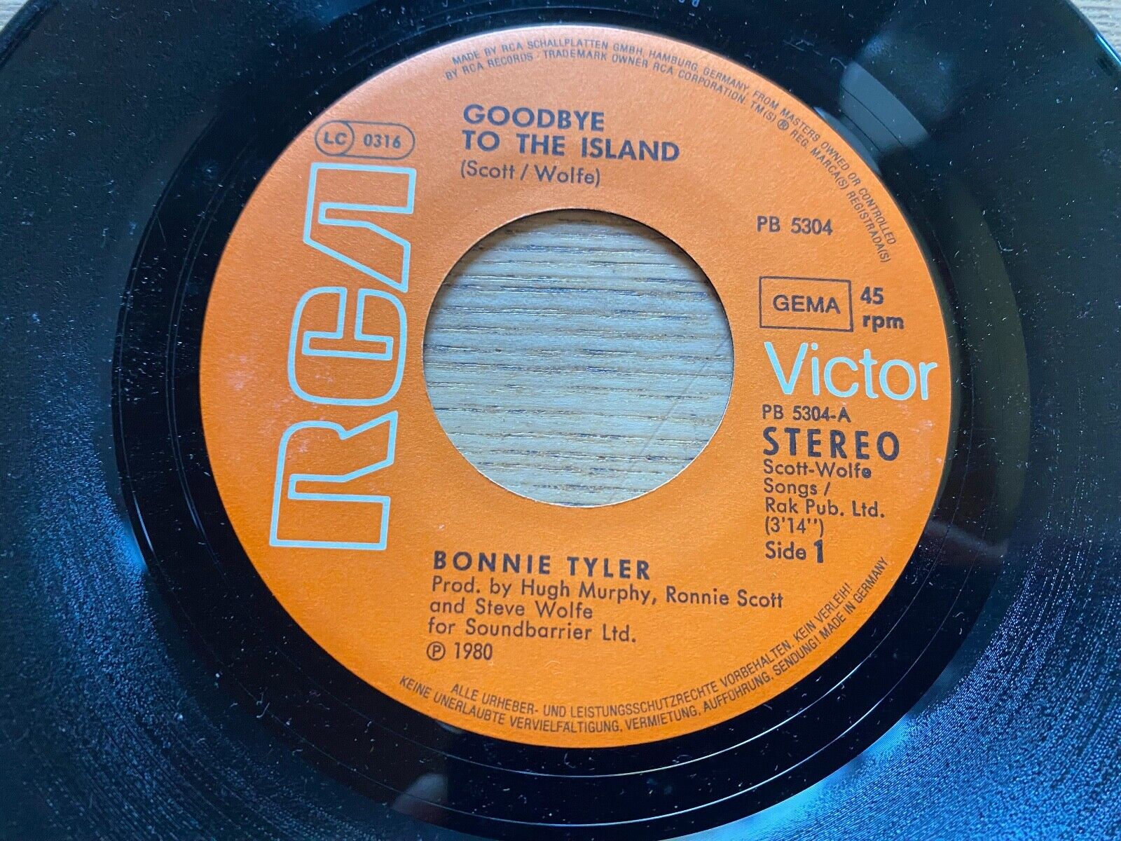 BONNIE TYLER "GOODBYE TO THE ISLAND/GET OUT OF MY HEAD " 1980 RCA VICTOR GERMANY