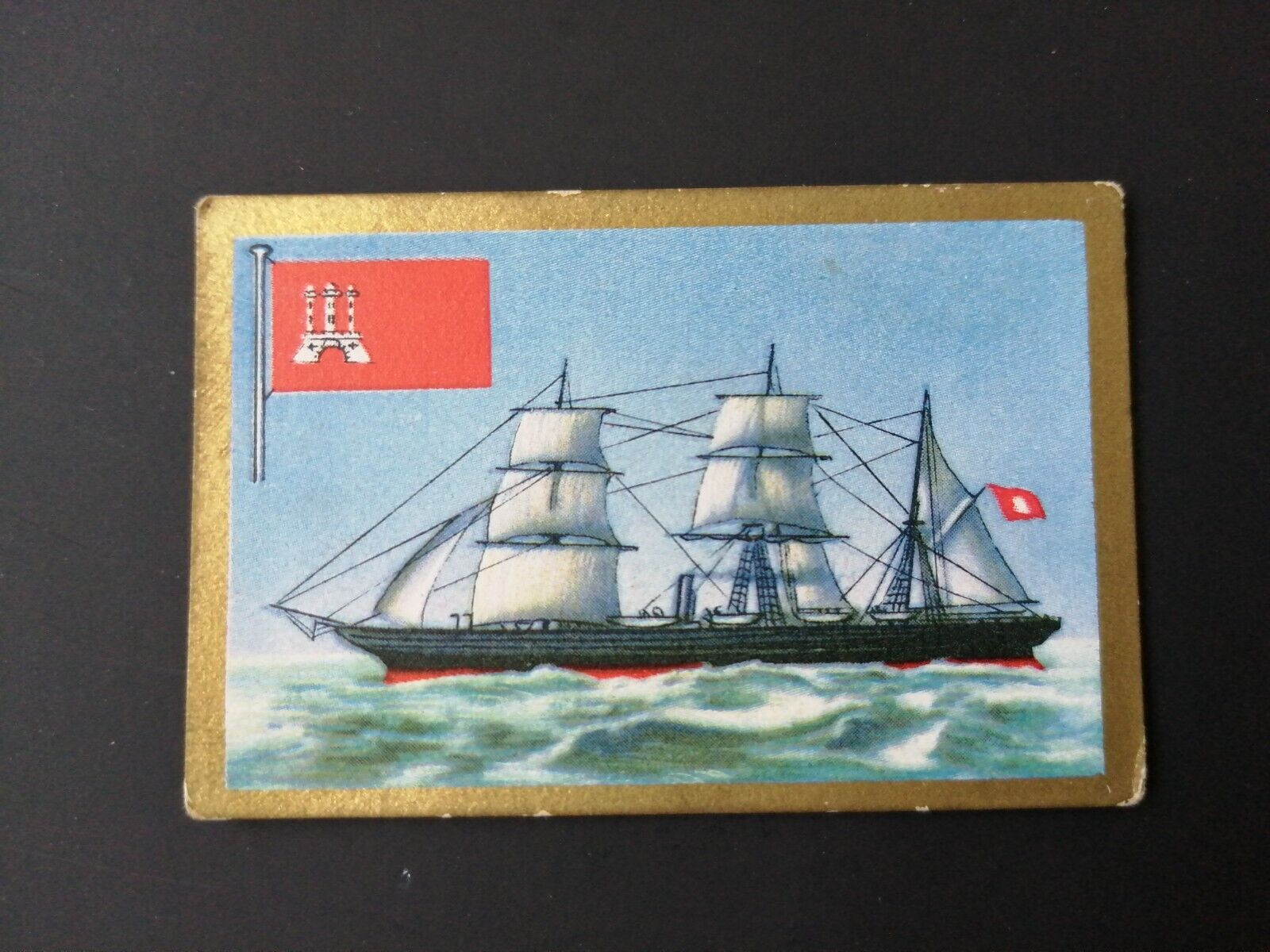 German SABA tobacco ship trading card from 1931-33No 24 "Harmonia" 1847