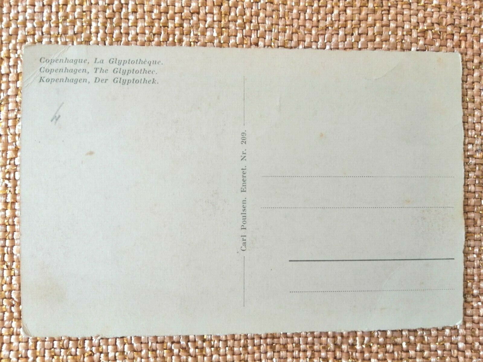 Vintage postcardDenmarkCopenhagenThe Glyptotec Museum 1930s