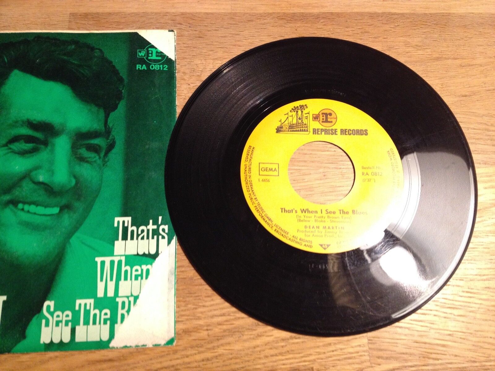 DEAN MARTIN "GENTLE ON MY MIND/ THAT´S WHEN I SEE THE BLUES" REPRISE RECORDS OOP