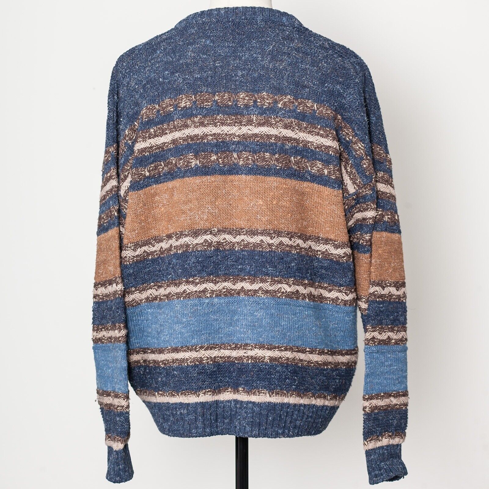 ROBE DI KAPPA Blue Brown Wool Blend Crewneck Sweater Size L