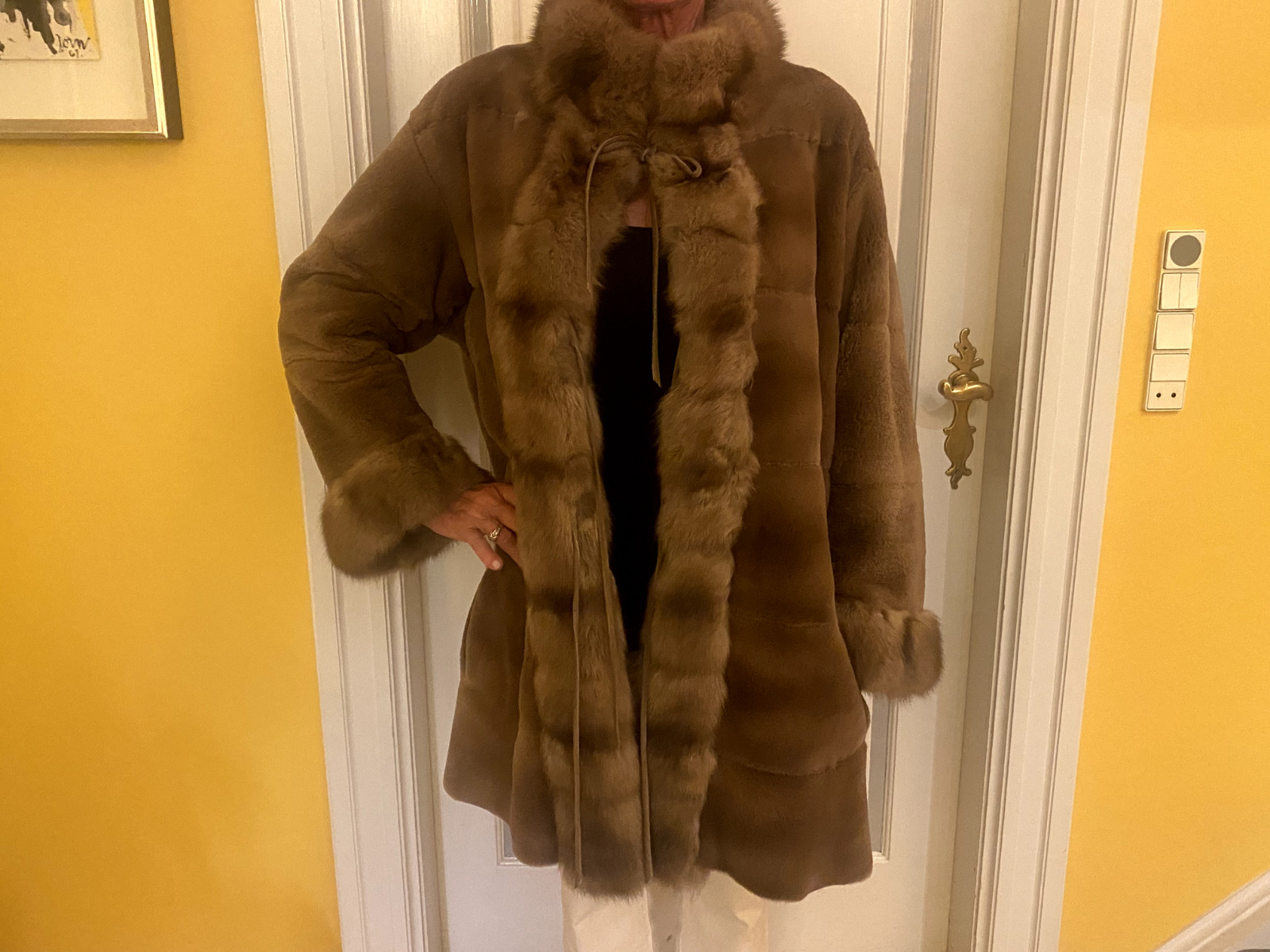 real mink fur coat women large used