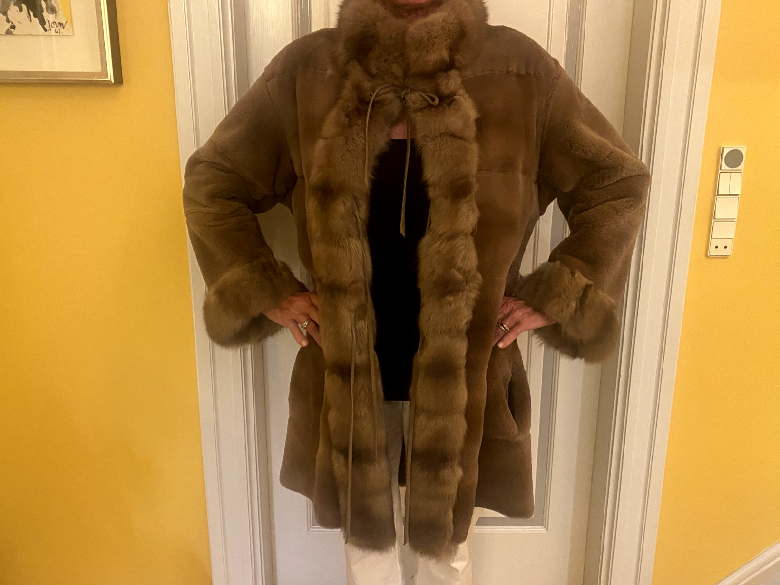 real mink fur coat women large used