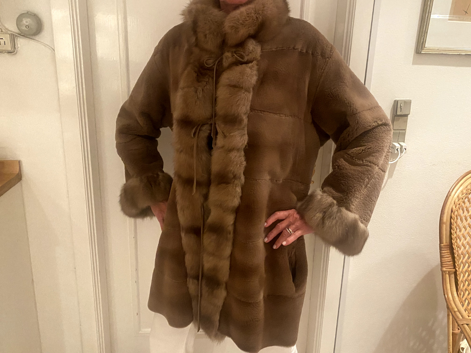 real mink fur coat women large used