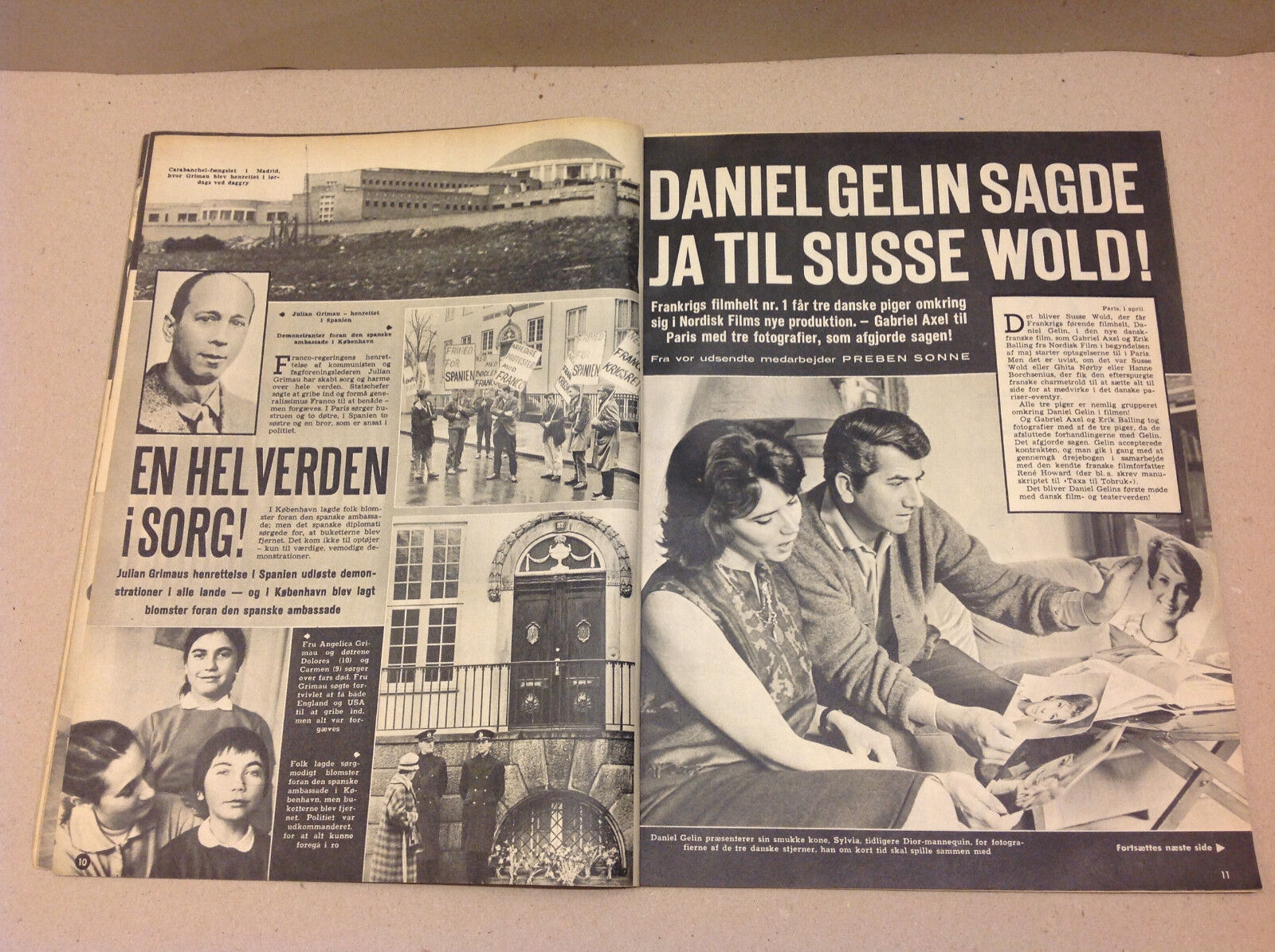 DANIEL GELIN GHITA NORBY SUSSE WOLD HANNE BORCHSENIUS ON Danish Magazine 1963