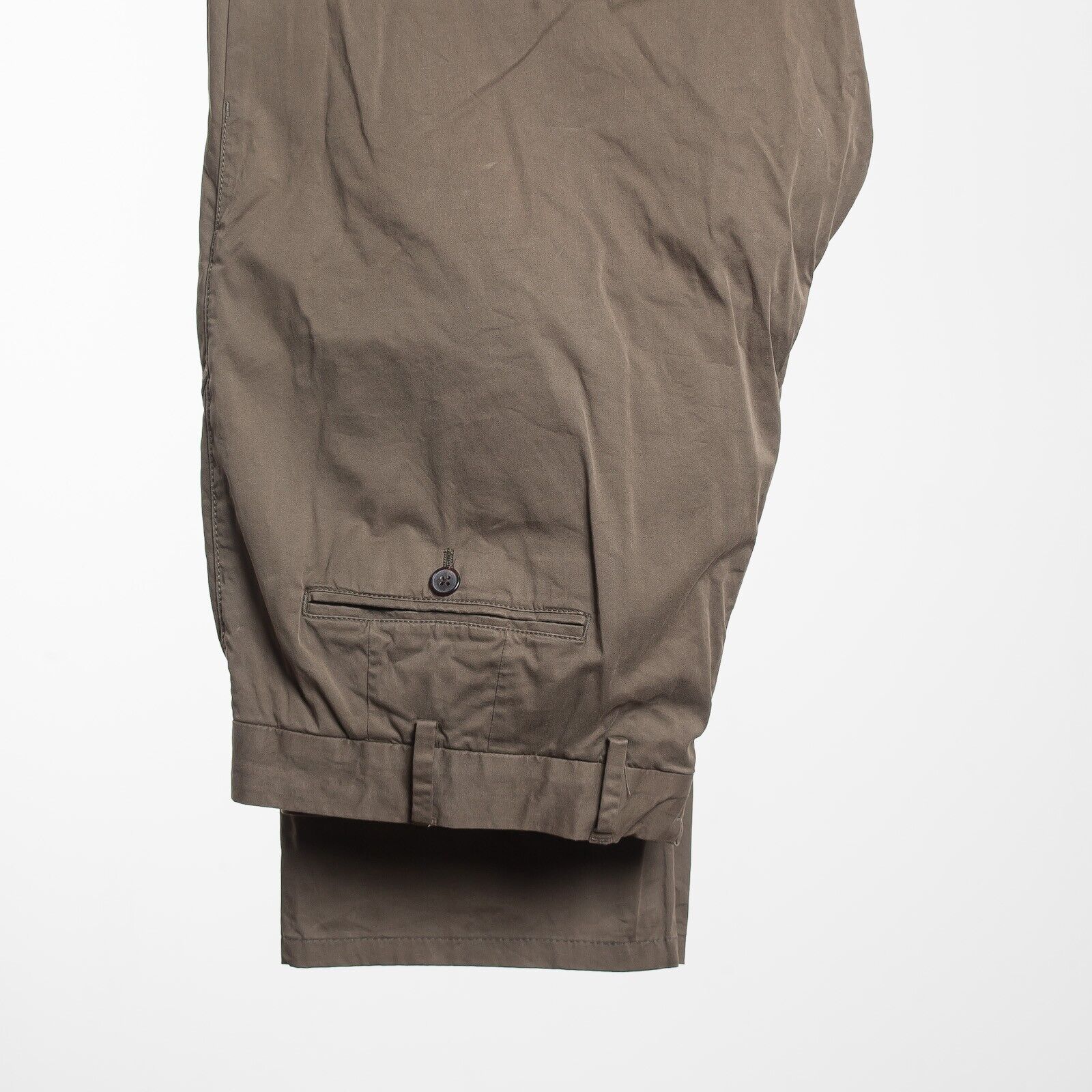 SUITSUPPLY Army Green Light Canvas Chinos EU56