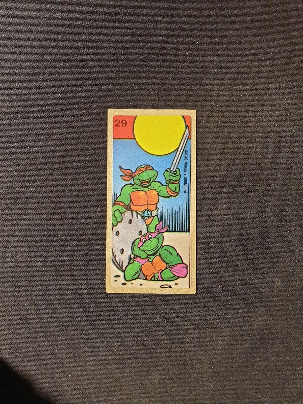 1989 TEENAGE MUTANT NINJA TURTLES Mirage Studios BUBBLE GUM Sticker No 29