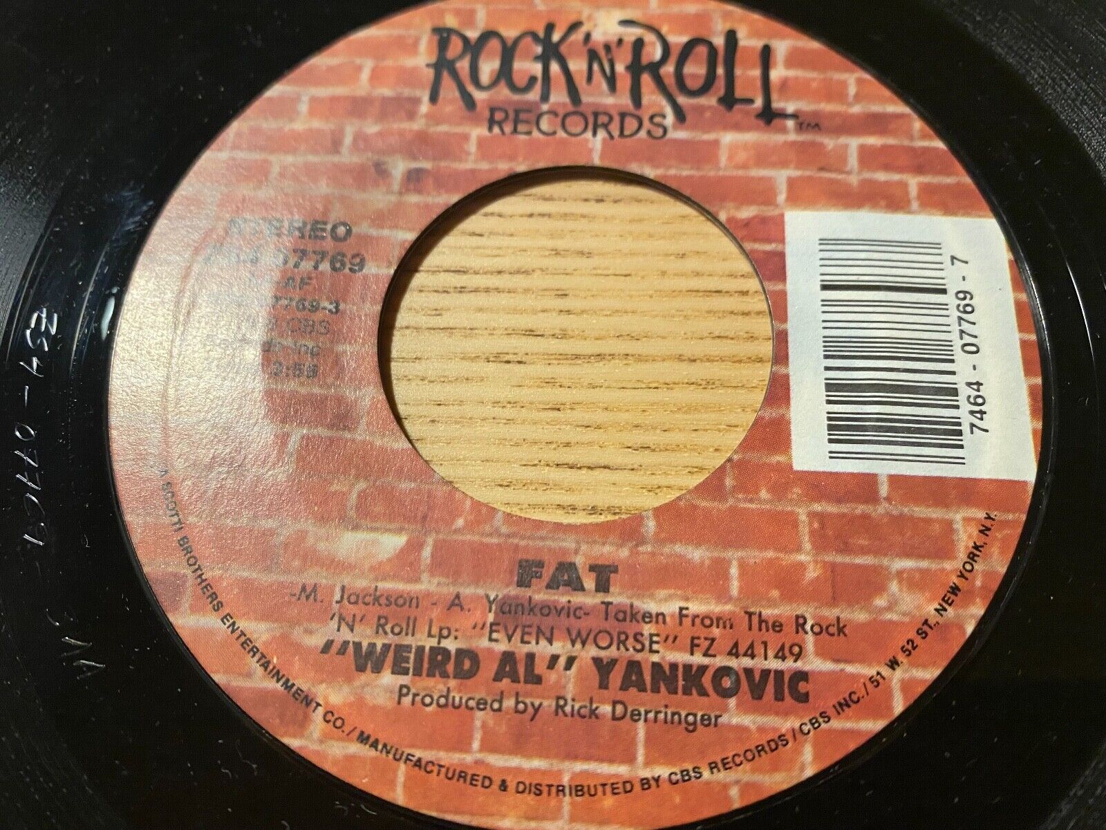 WEIRD AL" YANKOVIC "FAT / YOU MAKE ME" 1988 ROCK´N´ ROLL RECORDS USA PRESSING 7"