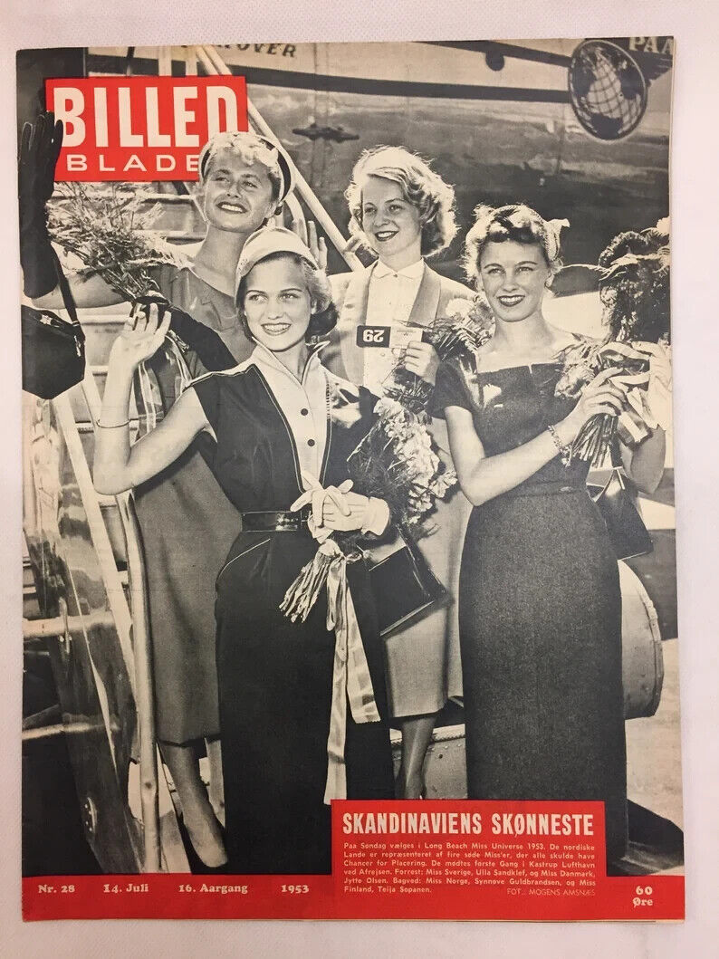 Miss Universe Long Beach Sandklef Jytte  - Danish Magazine 1950s "Billed-Bladet"