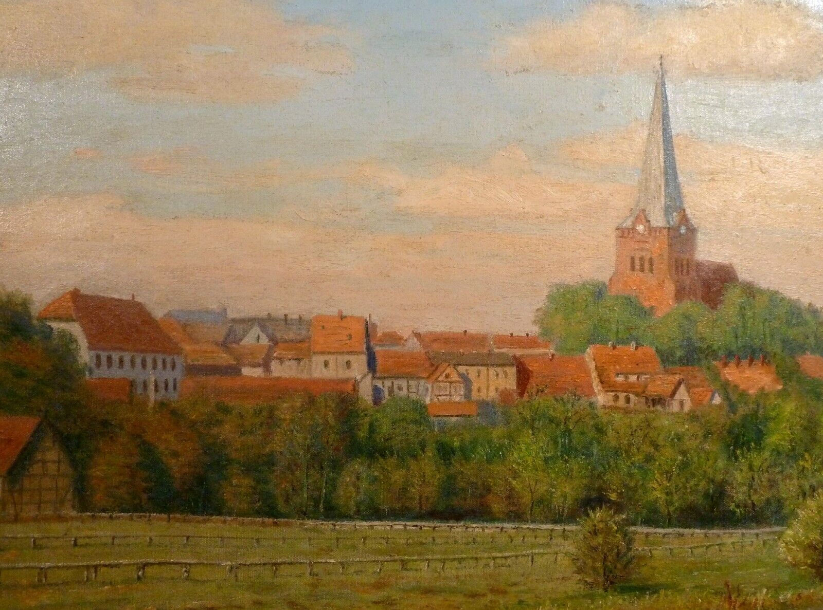 THEOPHIL DOMBROWSKI! SCENERY FROM SCHONEBERG (BERLIN) WITH THE LUTHER CHURCH