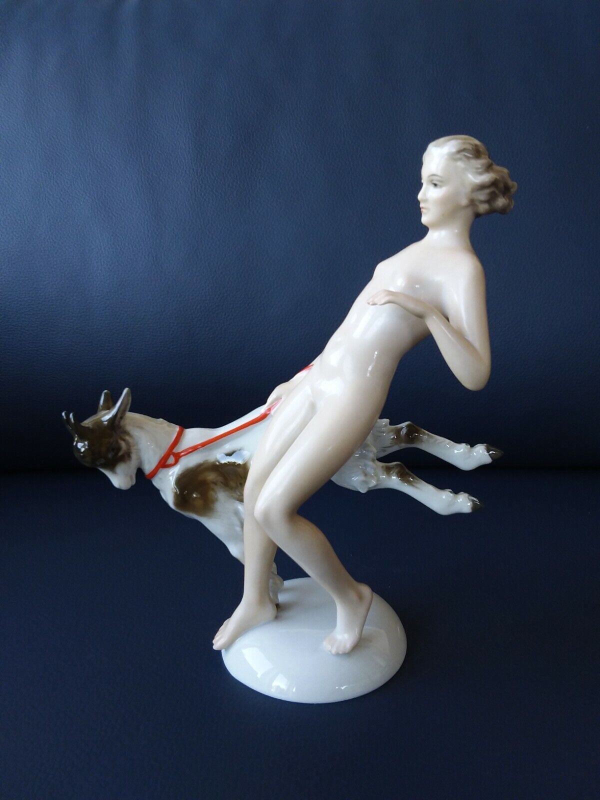 Rosenthal Porcelain Figure M H Fritz Art Deco Female Nude with Goat