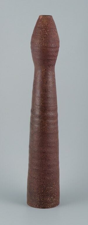 Mobach Holland large unique ceramic vase in shades of brown 1960s/70s