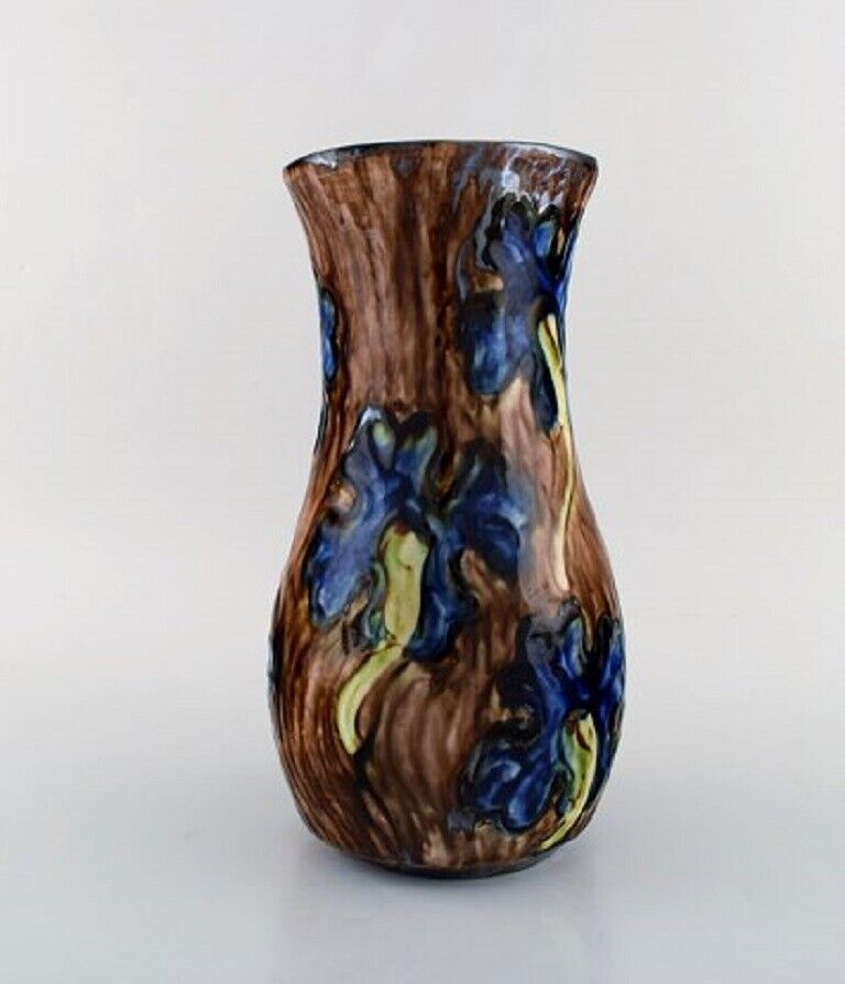 Roskilde Lervarefabrik Denmark Large Art Nouveau vase in glazed ceramics