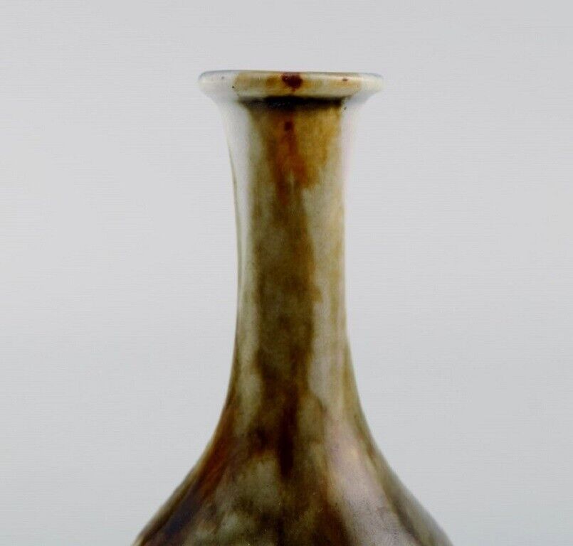 Swedish ceramicist Unique vase in glazed stoneware 1980s