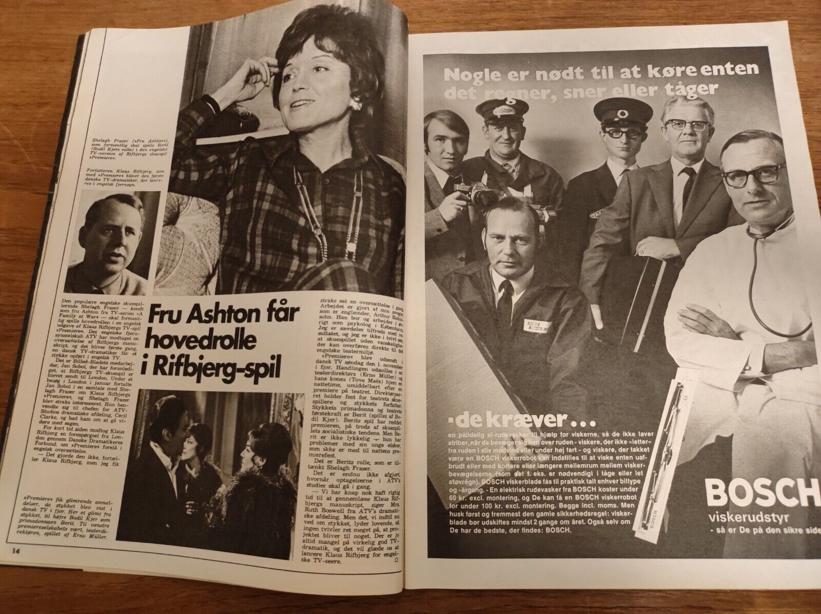 ELIZABETH TAYLOR Shelagh Fraser JOSEPHINE BAKER  1971 Danish Magazine BB61