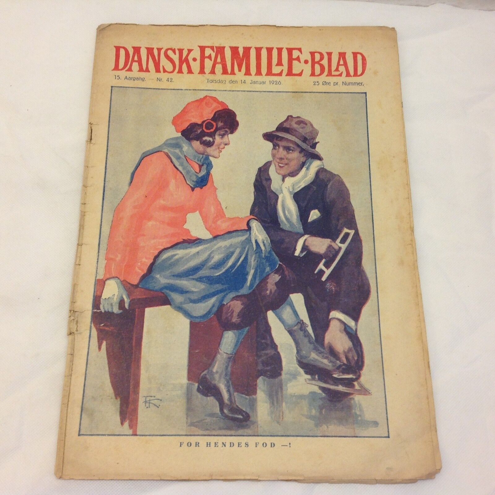 Art Deco Illustration Antique Original 1926 Danish Magazine "Dansk Familieblad"