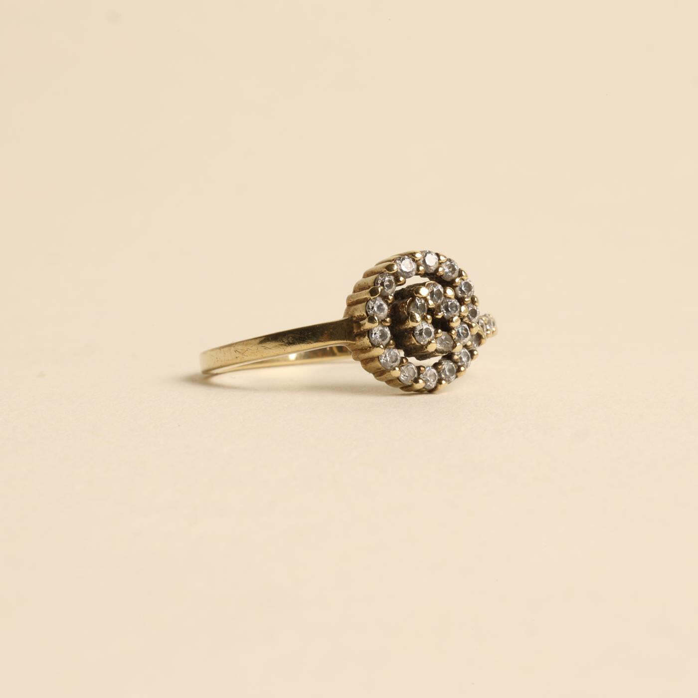 Ring with and zircon in 8K Gold size 6 | Solid Gold | Quality Fine